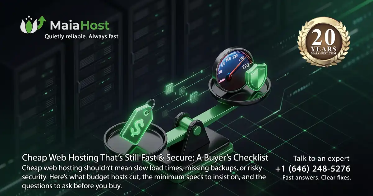 Cheap Web Hosting Thatâs Still Fast & Secure: A Buyerâs Checklist
